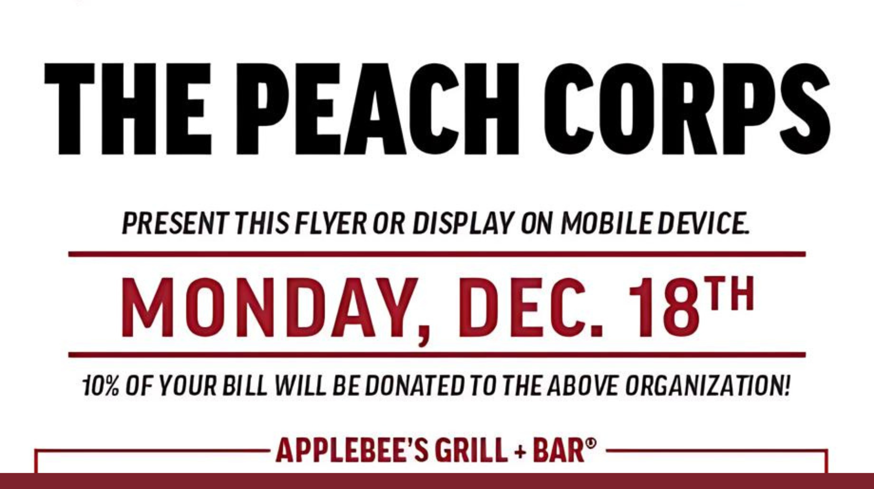 Dine and Donate at Applebees Grill and Bar